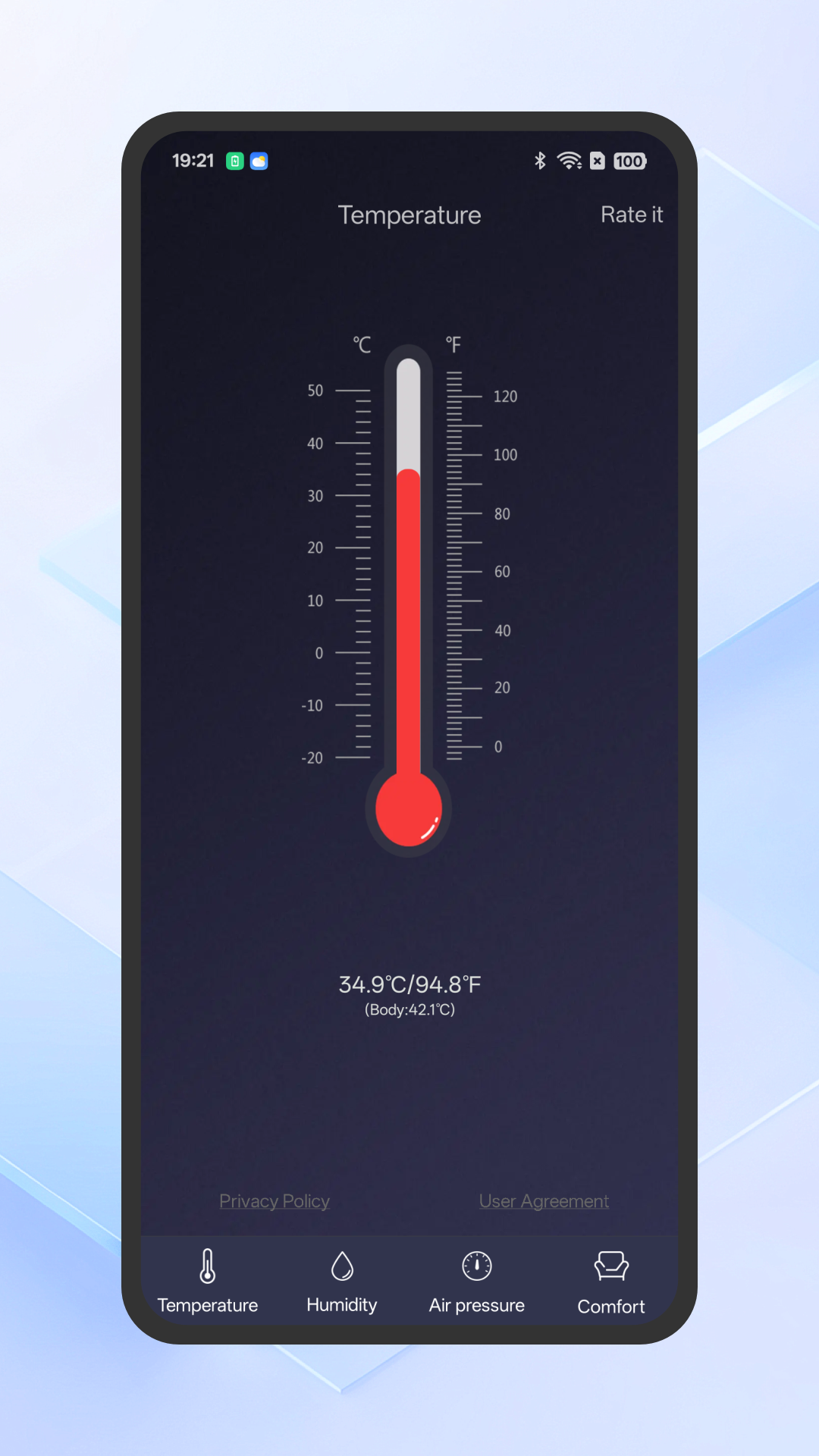 Thermometer App Screenshot